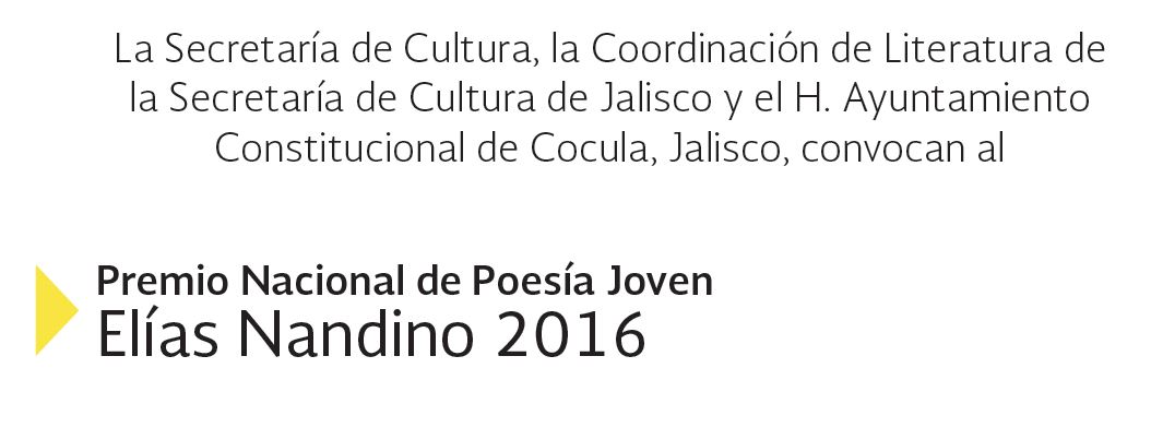 Imagen de Premio Nacional de Poesía Joven
Elías Nandino 2016