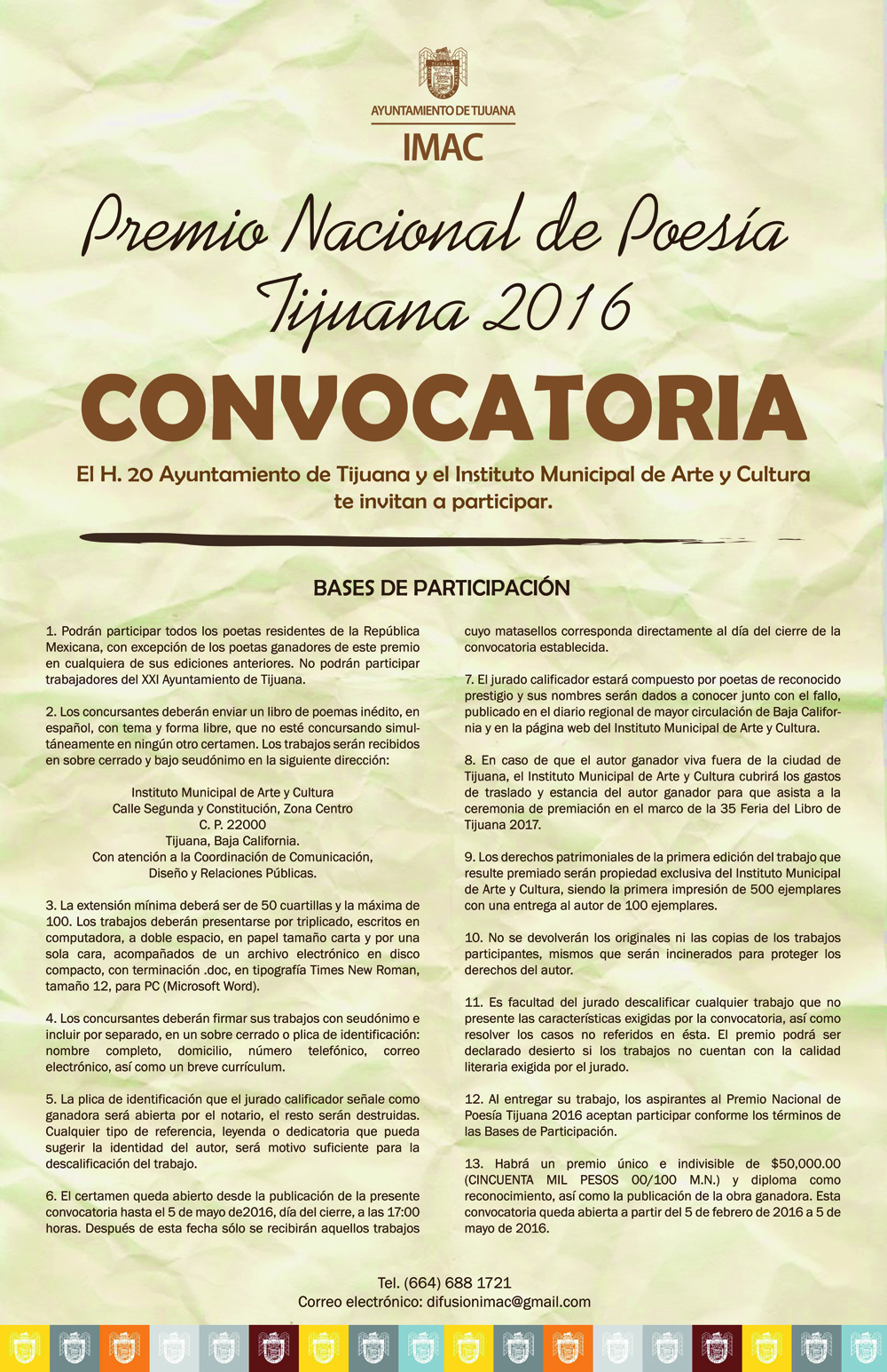 Premio Nacional de Poesía Tijuana 2016