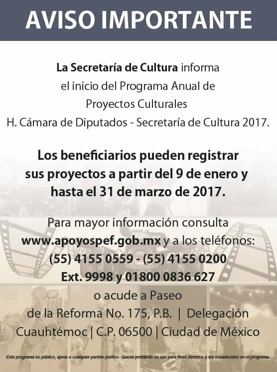 Programa Anual de Proyectos Culturales 2017