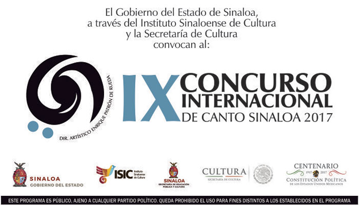 Imagen de Convocatoria 9 Concurso internacional de Canto Sinaloa 2017