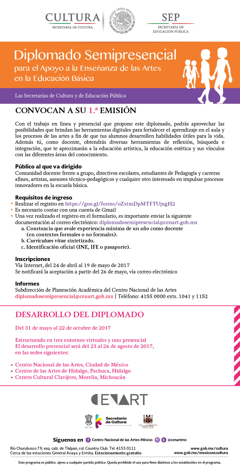 Imagen de Diplomado Semipresencial para el Apoyo a la Enseñanza de las Artes en la Educación Básica