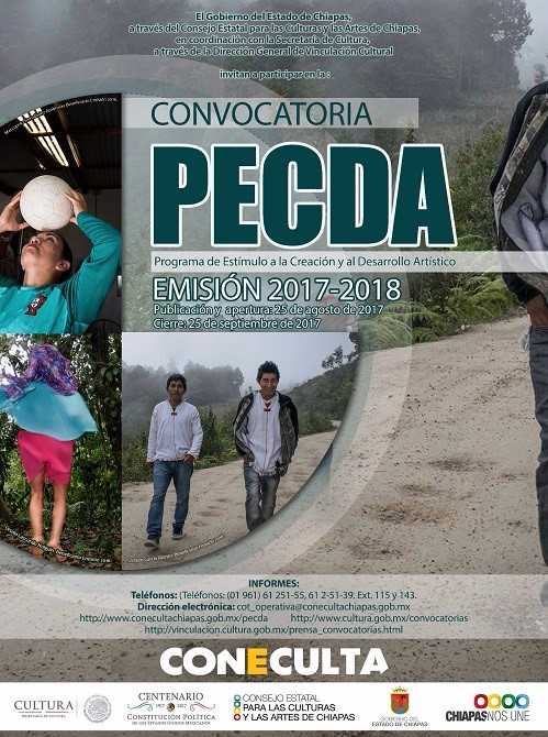 Imagen de Convocatoria del Programa de Estímulo a la Creación y al Desarrollo Artístico (PECDA), Chiapas 2017