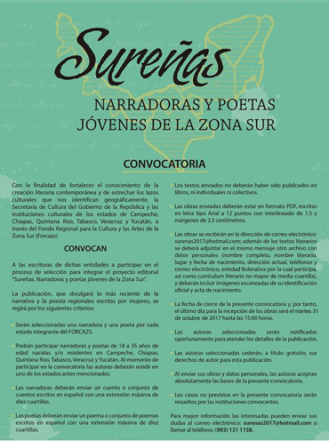 Imagen de Proceso de selección para integrar el proyecto editorial “Sureñas. Narradoras y poetas jóvenes de la Zona Sur”