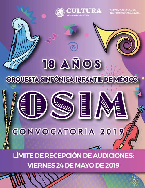 Orquesta Sinfónica Infantil de México, Convocatoria 2019