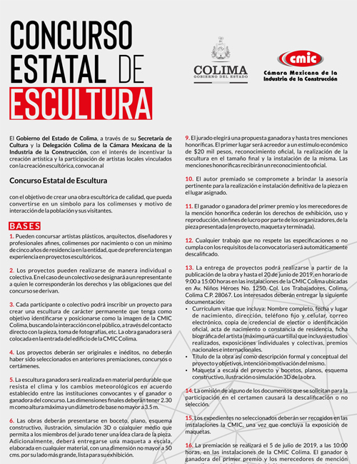 Concurso Estatal de Escultura 2019