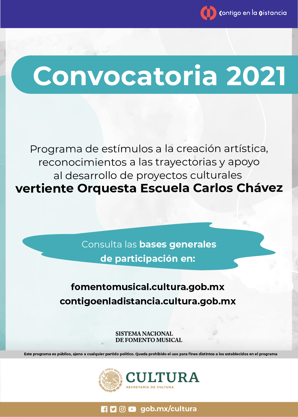 Programa de Estímulos a la creación artística, reconocimientos a las trayectorias y apoyo al desarrollo de proyectos culturales, vertiente Orquesta Escuela Carlos Chávez