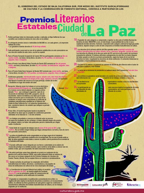 Premios Literarios Estatales Ciudad de La Paz 2022