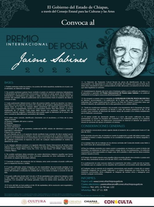 Premio Internacional de Poesía Jaime Sabines 2022