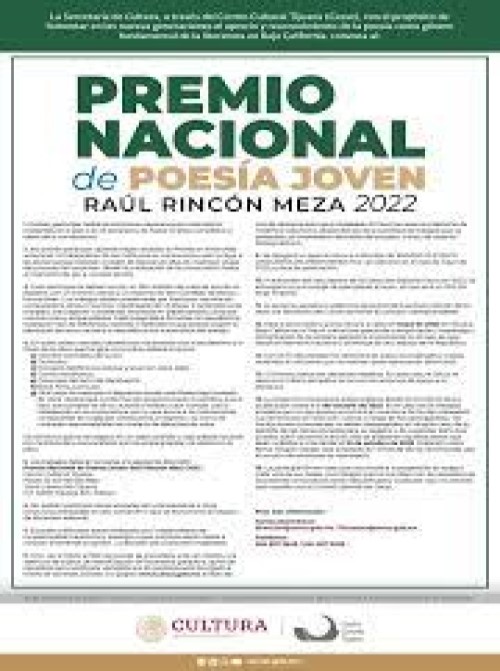 Premio Nacional de Poesía Jóven Raúl Rincón Meza 2022