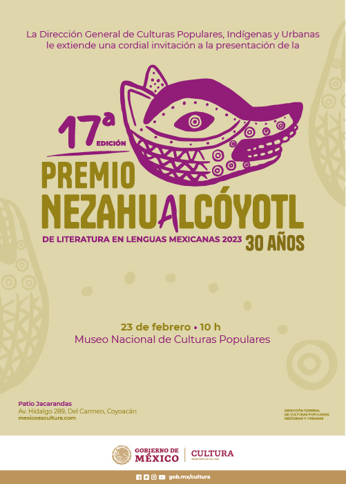 17 Premio Nezahualcóyotl de Literatura en Lenguas Mexicanas