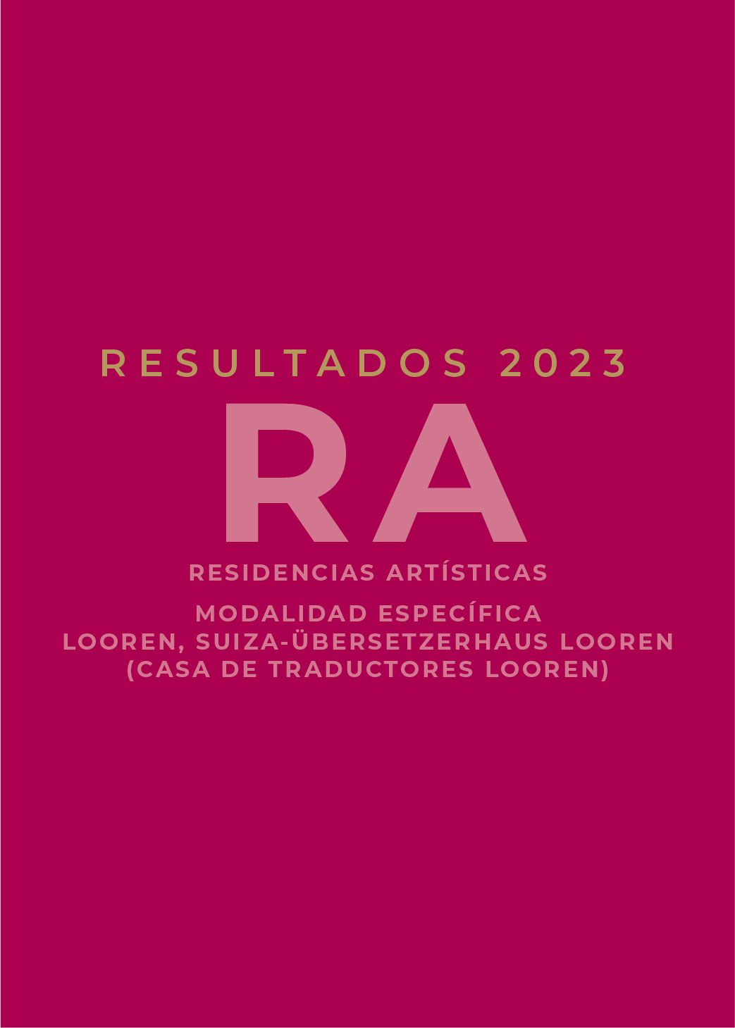 Resultados Residencias Artísticas 2023 (Selección de la Modalidad Específica-Casa de Traductores Looren)