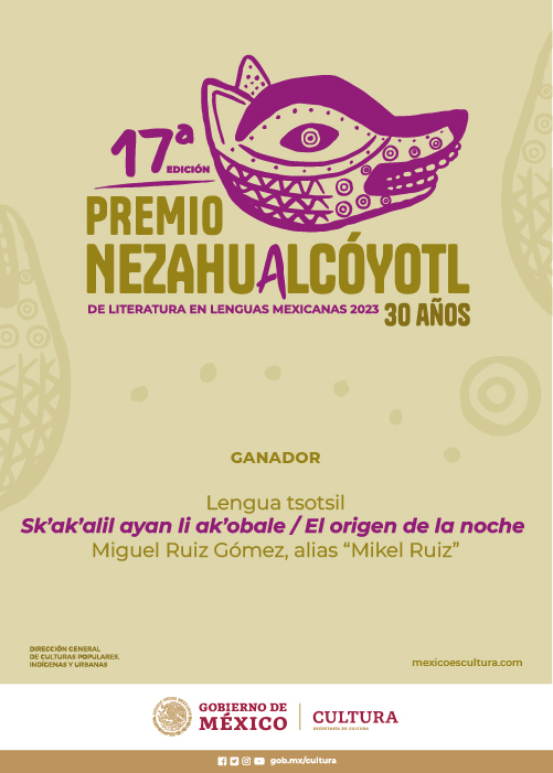 17 Premio Nezahualcóyotl de Literatura en Lenguas Mexicanas