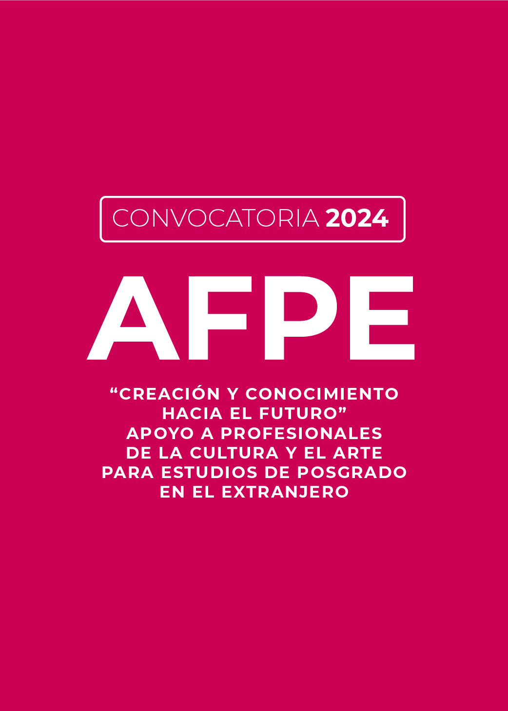 Apoyo a Profesionales de la Cultura y el Arte para Estudios de Posgrado en el Extranjero (AFPE) 2024