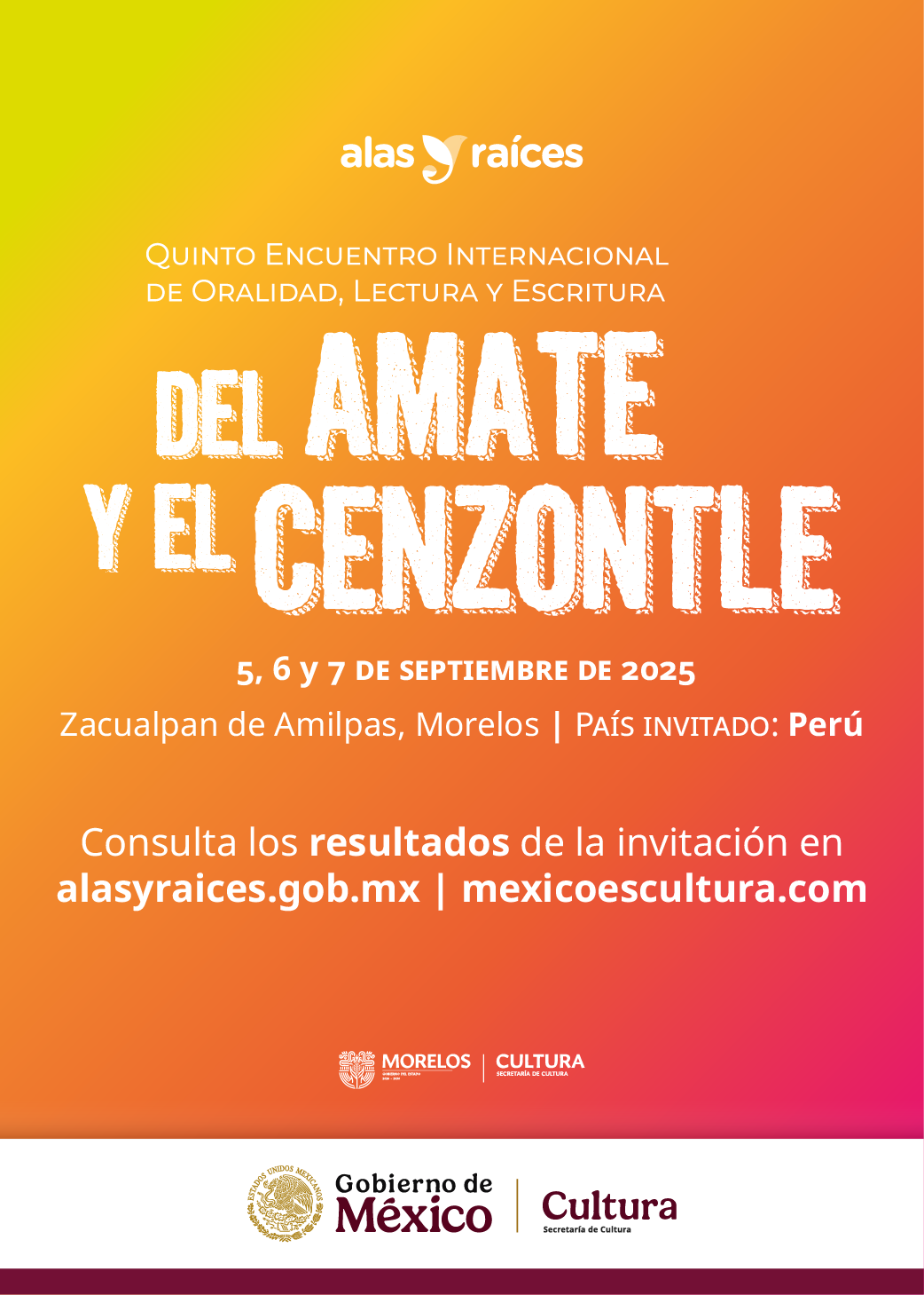 Imagen de Resultados 5° Encuentro internacional de oralidad, lectura y escritura Del Amate y el Cenzontle