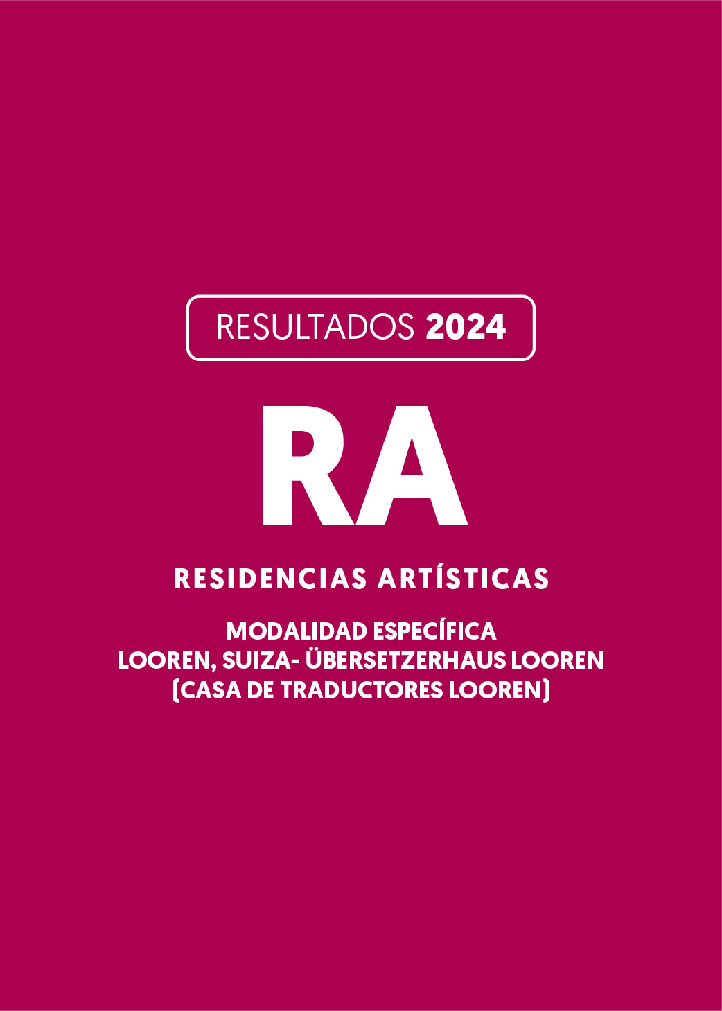 Resultados Residencias Artísticas 2024 (Selección de la Modalidad Específica-Casa de Traductores Looren)