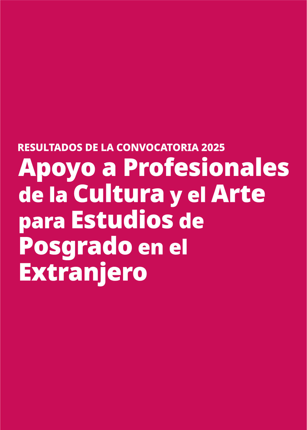 Imagen muestra del resultado de Apoyo a Profesionales de la Cultura y el Arte para estudios de Posgrado en el Extranjero